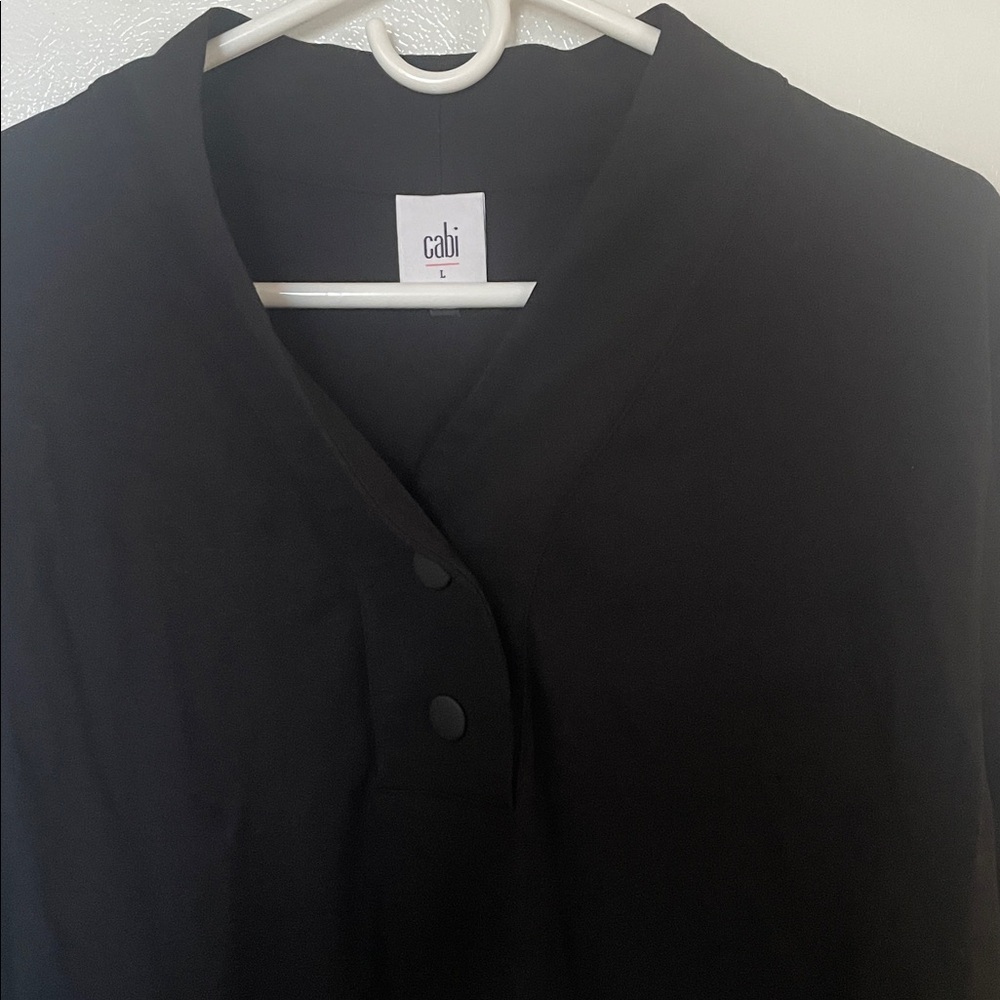 CAbi Large Black Women's Thick Longsleeve Blouse‎ - Picture 2 of 7